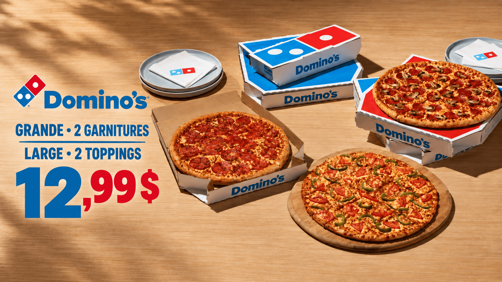 $12.99 Large 2 toppings