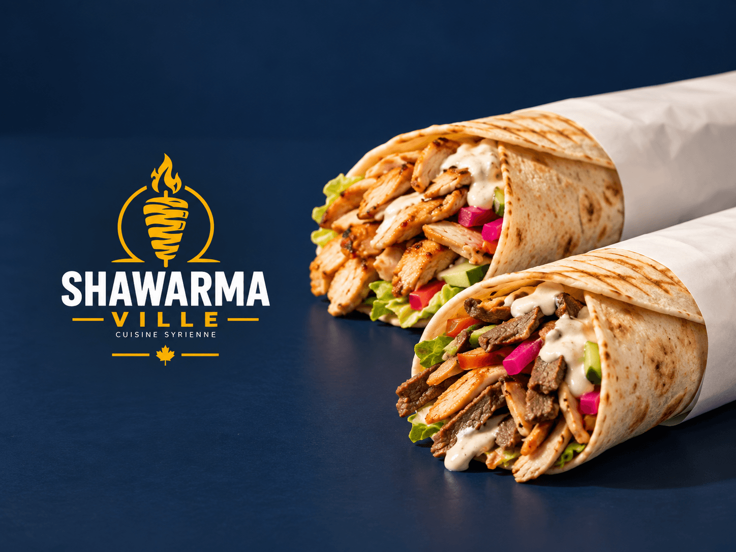 2 pitas shawarma de poulet 9,99$